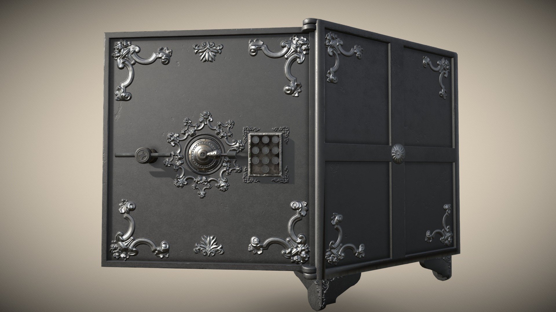 Vintage metal safe PBR low-poly game ready all models are separated Polygons 3499 Vertices 3718 - Vintage metal safe PBR game ready Low-poly 3D mo - Buy Royalty Free 3D model by Svetlana07 3d model