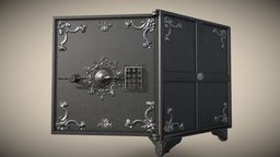 Vintage metal safe PBR game ready Low-poly 3D mo