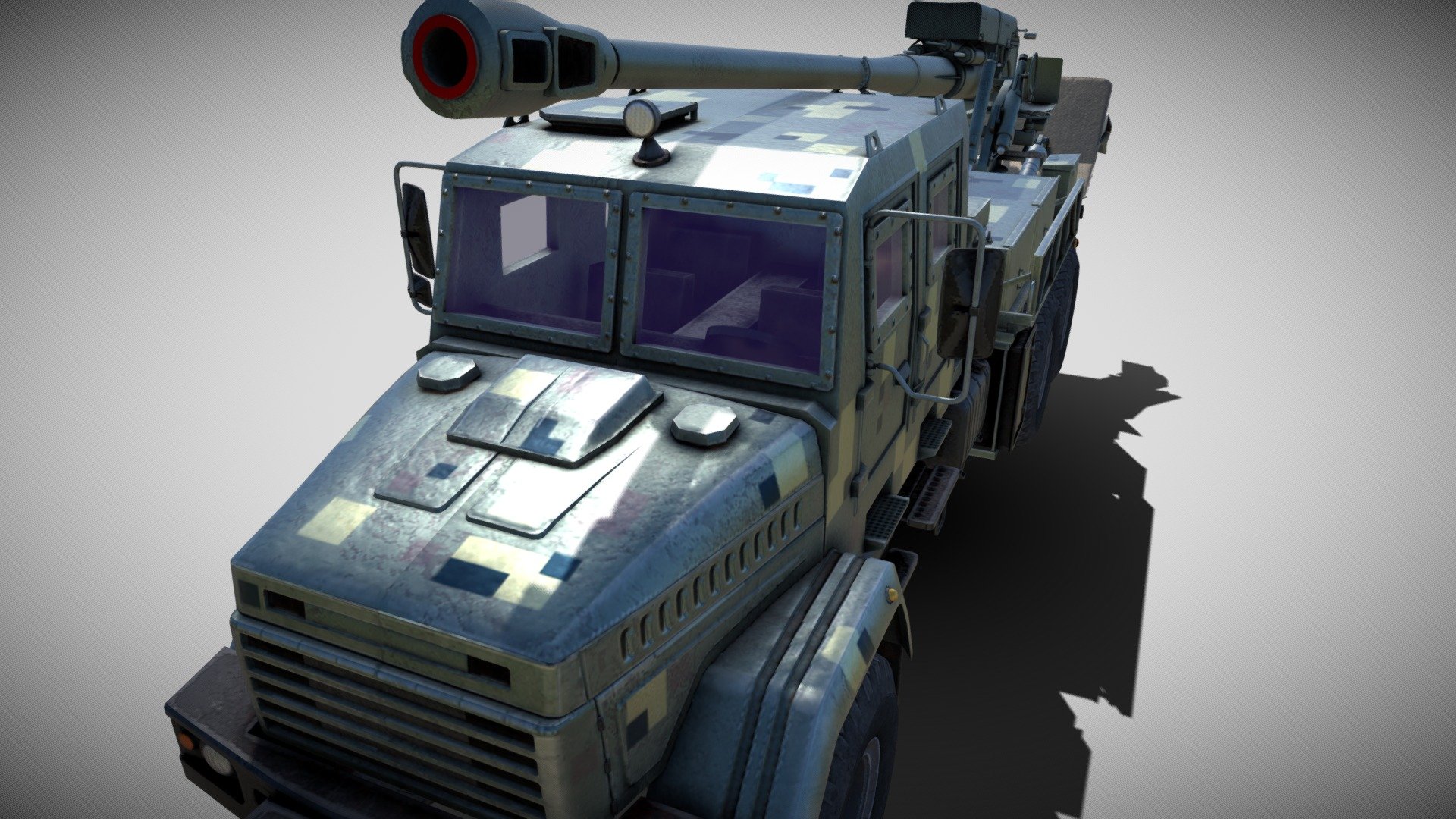 Ukraine Bogdana Artillery - 3D model by tipaivan 3d model