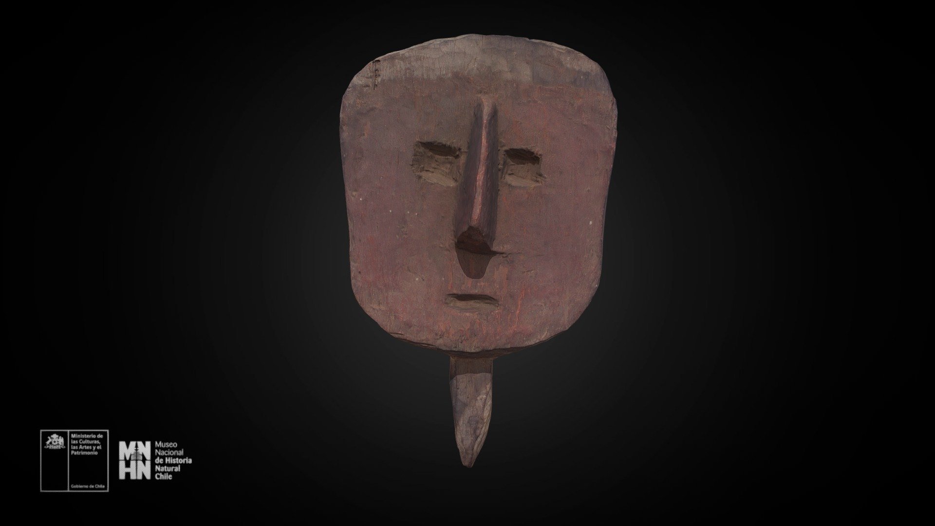 Máscara funeraria de madera de la cultura Chancay (1200-1500 d.C.), Perú. Adquirida en 1897 como parte de la colección Sáenz 3d model