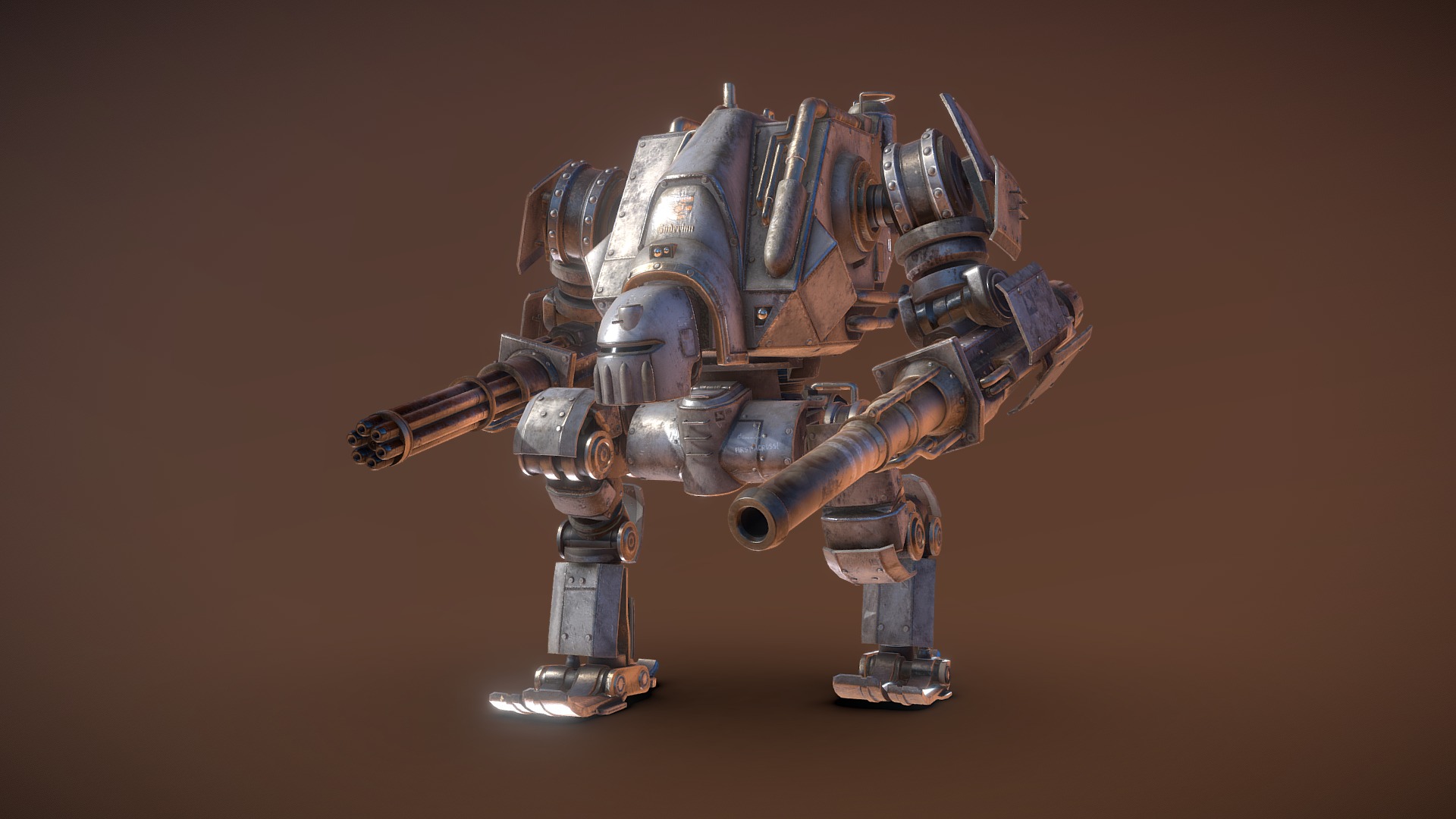 Dieselpunk-inspired war machine - Diesel-Titan - 3D model by kamalafiq 3d model
