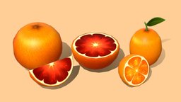 Citrus Fruit fruit, orange, orchard, farming, dessert, citrus, grocery, festive, healthy, oranges, unity2d, kumquat, handpainted, unity, cartoon, lowpoly, stylized, gameready, fruitstand, bloodorange, noai