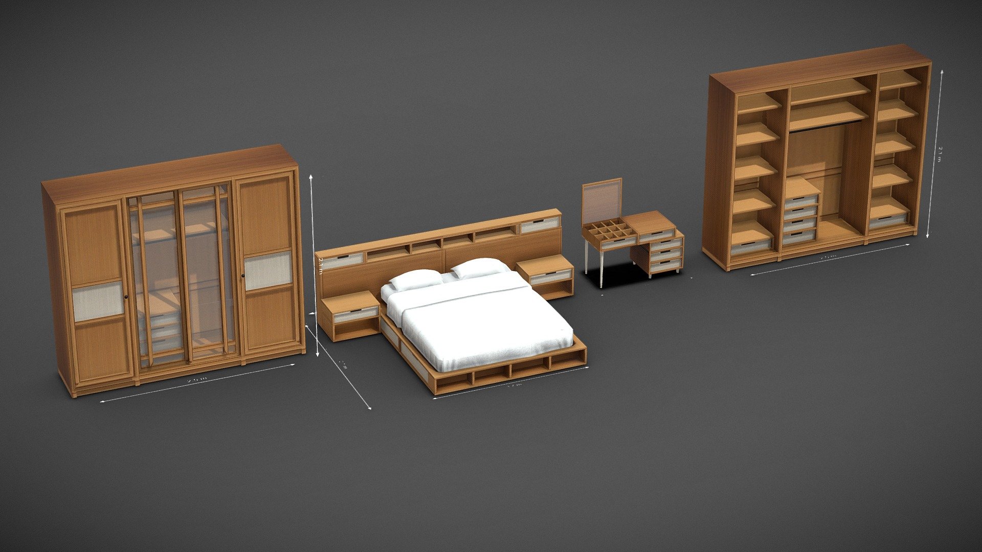 bed room - Buy Royalty Free 3D model by IMAKTeck-3D (@Lynda.Tinhinane) 3d model