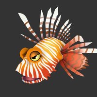 Cartoon Lion Fish animation, animated