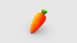 Cartoon carrot food, carrot, eat, farm, kitchen, cooking, health, vegetable, vegetables, lowpolymodel, planting, ingredient, handpainted