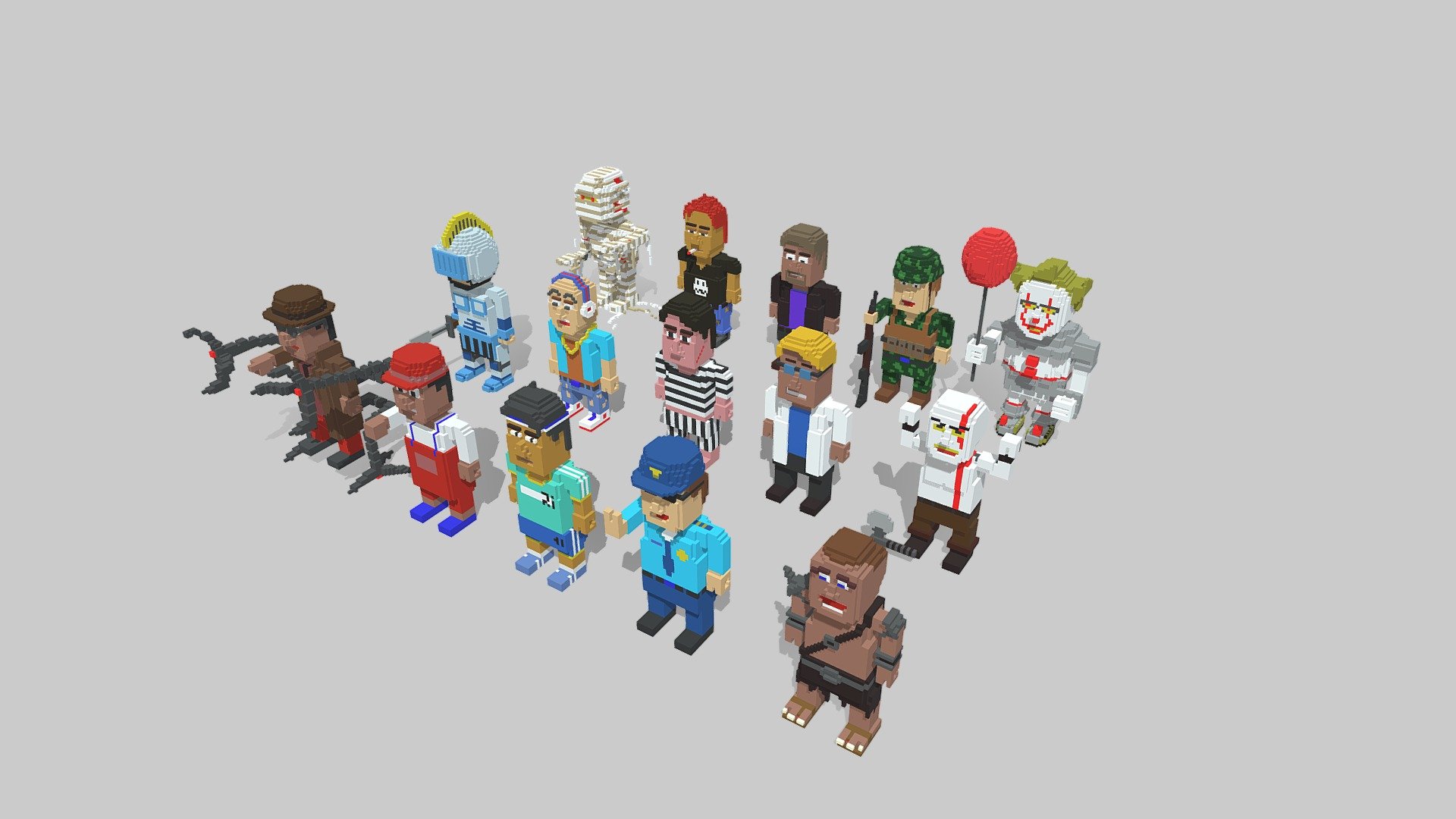 Little unique character voxel art useful for your avatar or profile 3d model