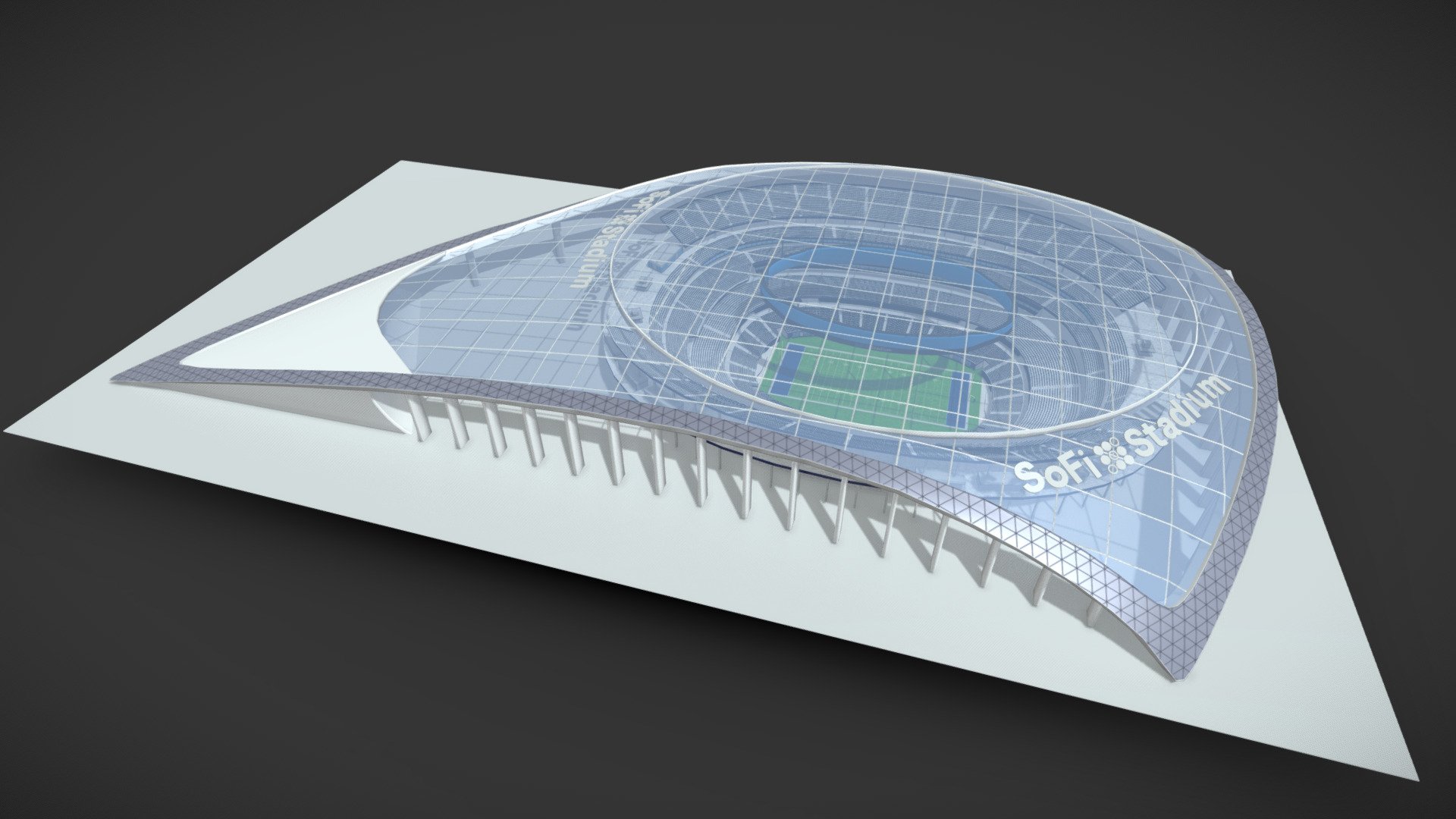 SoFi Stadium 3D - Buy Royalty Free 3D model by Shin Xiba 3D (@Xiba3D) 3d model
