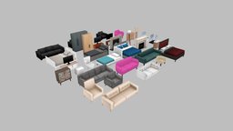 Low Poly Furnitures furniture, fashion-style, lowpoly, design, mobile, house, decoration