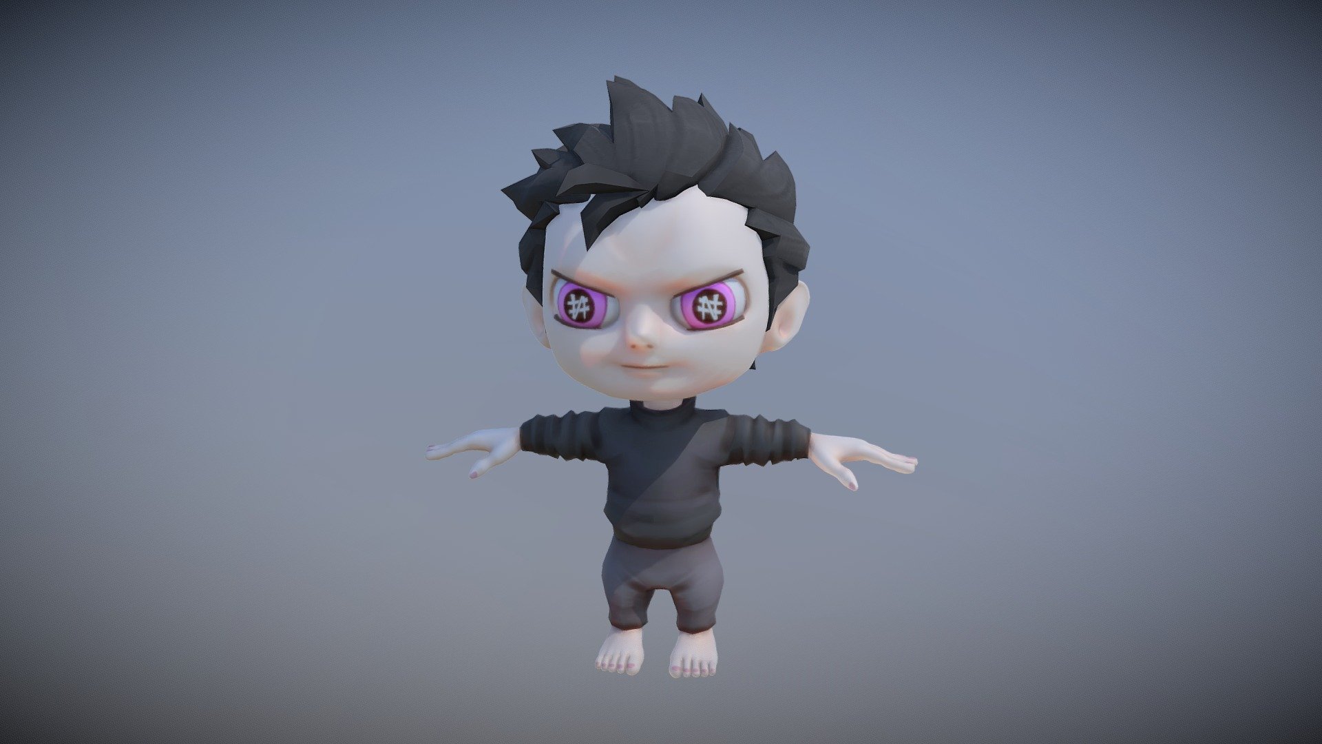 2d to 3d - chibi boy character - 3D model by vitascky 3d model