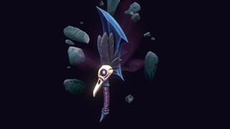 Raven Dagger raven, crow, feathers, riot, weapon, handpainted, asset, game, texture, skull, sword, stylized, fantasy, dagger, gameready