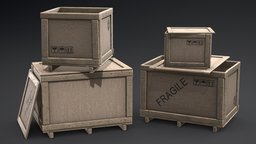 Plywood crates set