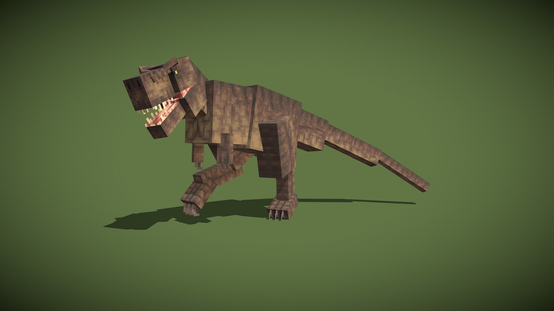 I re-created the Jurassic Park Tyrannosaurus in blockbench for a little project of mine 3d model