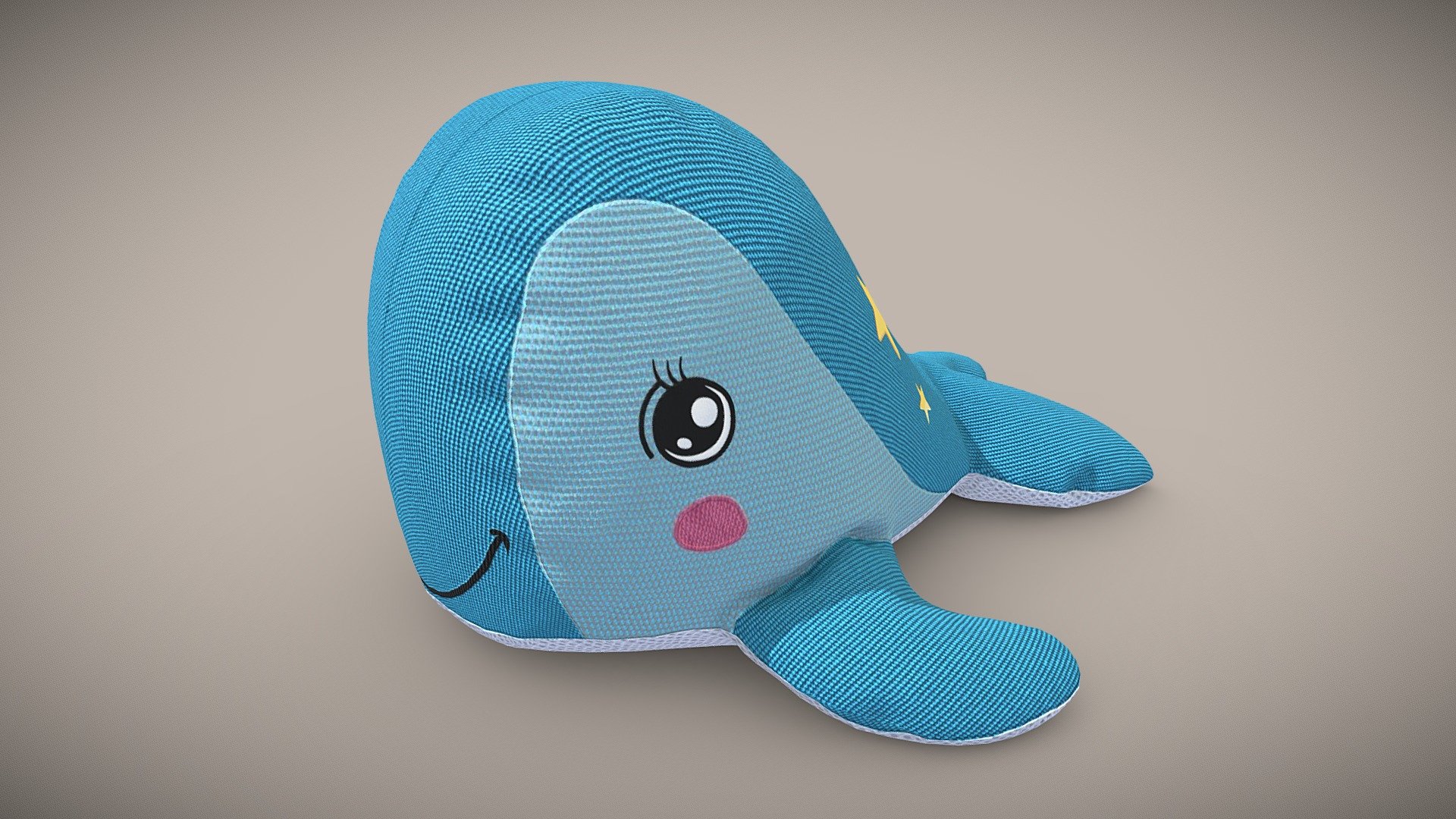 Plushies Series : 
Marvelous Designer / Blender / Substance Painter - Whale - Stuffed Toy - 3D model by hansolocambo 3d model