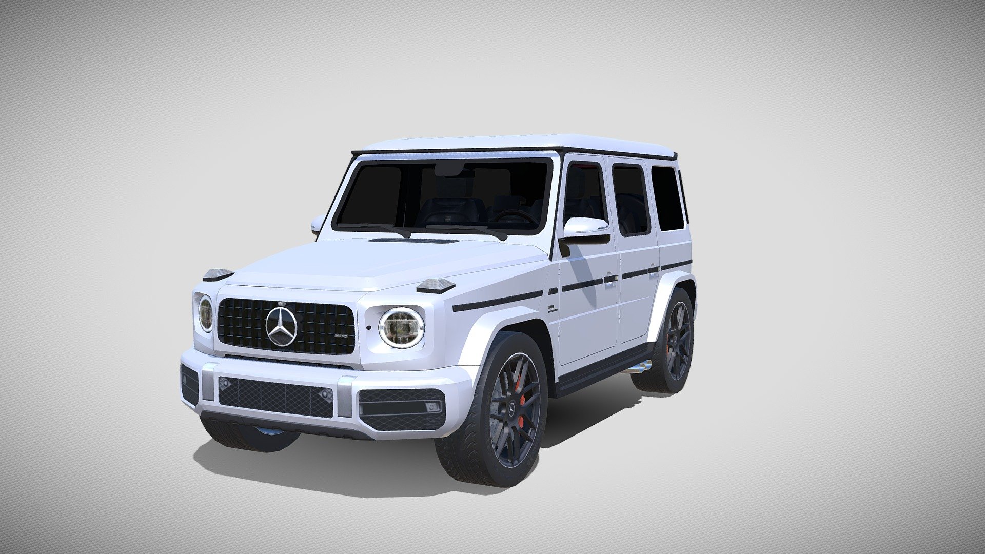 This is lowpoly model of Mercedes-Benz G63 AMG

Even with a low number of polygons the level of detail remains high.

Blender 2.9 materials. Photo textures.

You can easily change main color of the vehicle.

Model also includes lowpoly interior. Interior is only for better outside visual detail.




All parts have the correct name.

For body - G63.Body

For wheel - G63.Wheel.Ft.L

Ft.L means front left wheel.

For brake caliper - G63.Brake.Ft.L

With naming like that it will be easier to rigge, animate the model.




Vertices: 17,729

Edges: 33,908

Faces: 16,145

Triangles: 32,055

If you want to buy this model or my other models, you can find them on other platforms where my name is: PieEntertainment.
Or just write here in the comments.

HDR not included 3d model