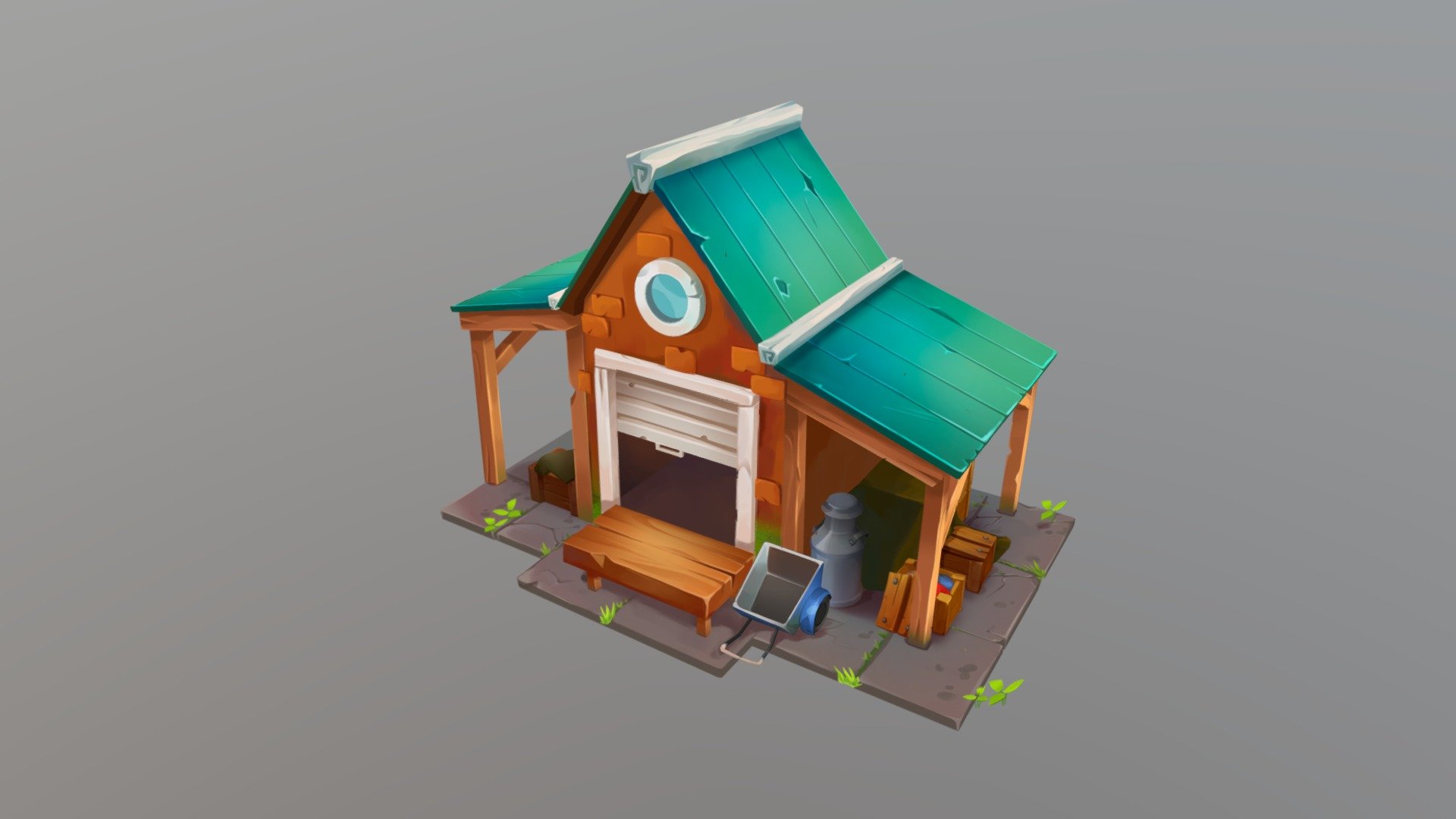 Garage - 3D model by anocturne 3d model