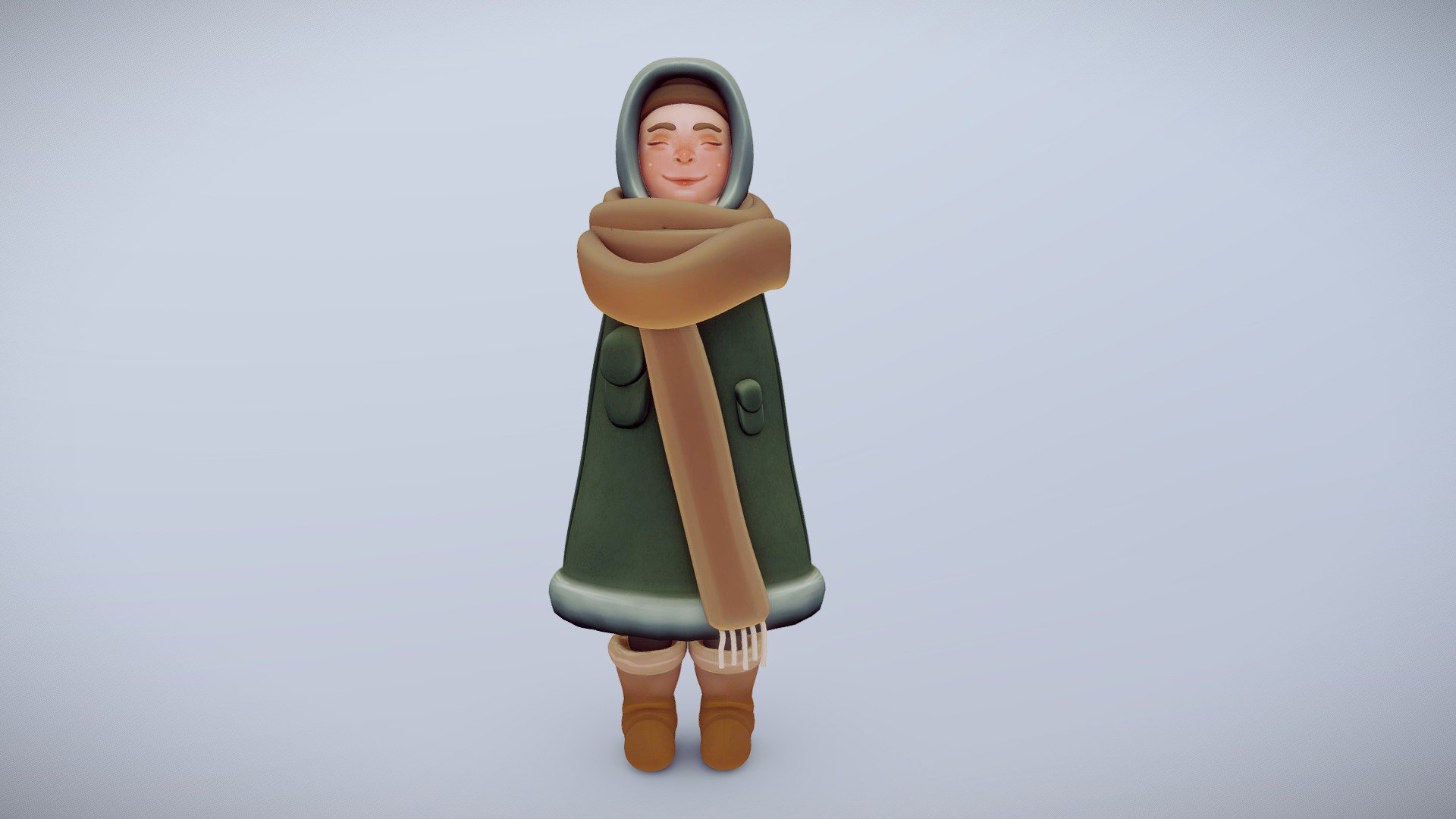 A happy girl enjoying the winter. My first submission to 3december 3d model