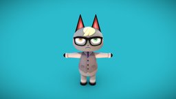 Animal Crossing: Raymond fanart, cat, humanoid, cute, chibi, pet, nintendo, fbx, glasses, villager, crossing, animalcrossing, nintendoswitch, raymond, 3d, model, animal, animalcrossingnewhorizons