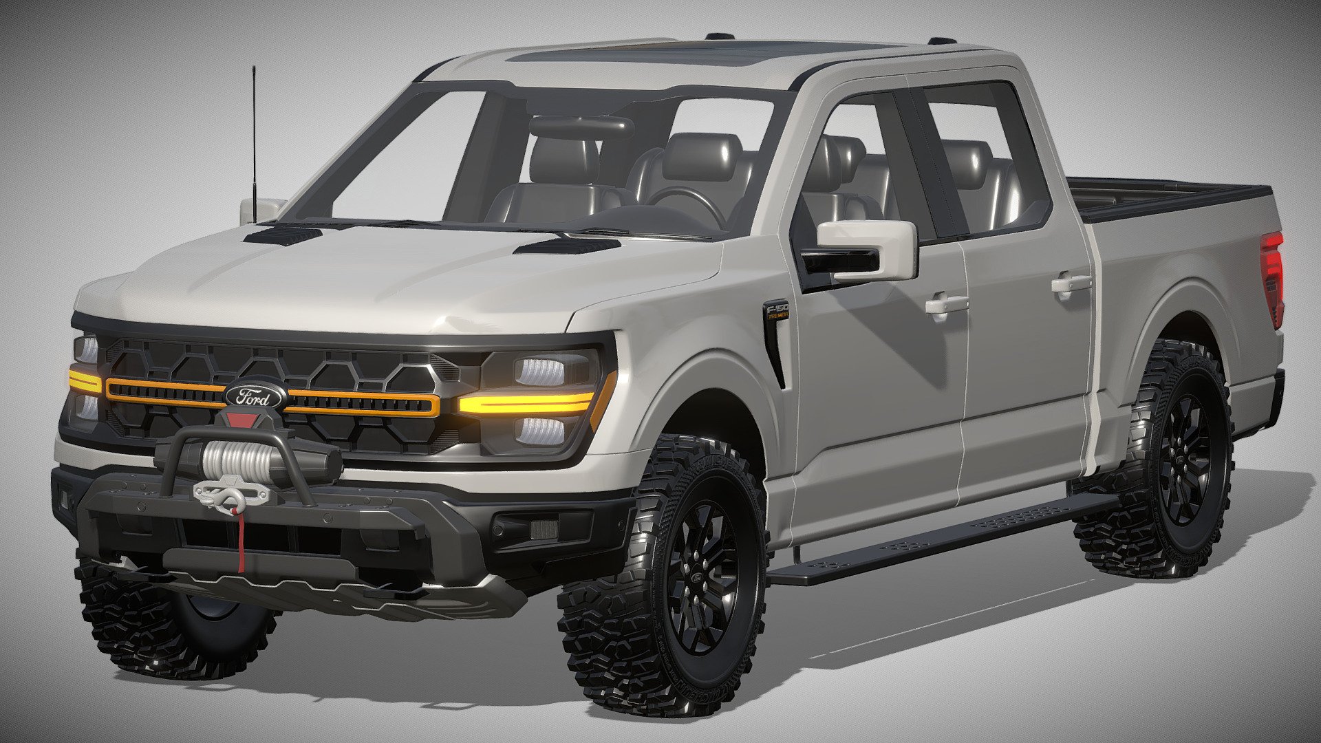 Ford F-150 Tremor 2024

https://www.ford.com/trucks/f150/2024/

Clean geometry Light weight model, yet completely detailed for HI-Res renders. Use for movies, Advertisements or games

Corona render and materials

All textures include in *.rar files

Lighting setup is not included in the file! - Ford F-150 Tremor 2024 - Buy Royalty Free 3D model by zifir3d 3d model