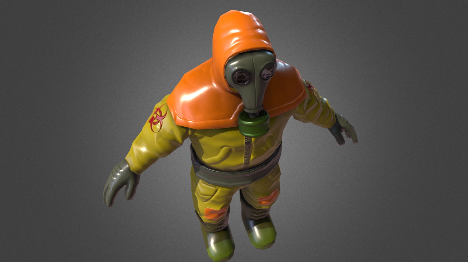 A game character I was working on for a concept. Low poly and stylized, game-ready 3d model