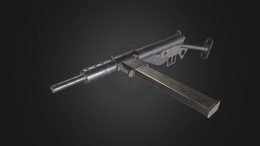 Sten Mark II Submachine Gun - 3D model by Luchador (@Luchador90) 3d model