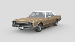 Low Poly Car police, automobile, power, abandoned, vehicles, cars, sedan, motor, classic, dodge, old, old-car, classic-car, muscle-car, american-car, model, car, dodge-monaco, dodge-car, monaco-1974, public-car