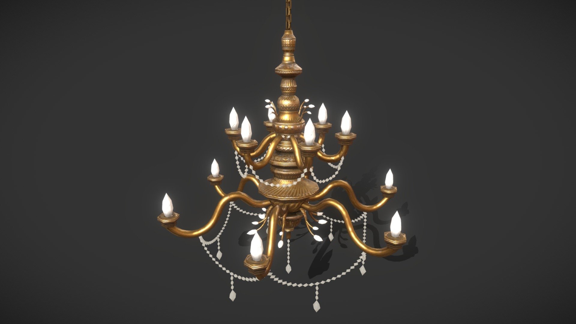 Decorative chandelier light.

Can change material emission properties for different lighting effects. 

Polycount: 7722 Triangles

PNG Texture sizes:

Set 1: Both Chandelier and Chain 2048 x 2048

(Include Albedo, Normal, Specular, Emission and AO)

Set 2: Chandelier 1024x1024 Albedo

512x512 Normal, Specular, Emission and AO

Chain 256x256 (Include Albedo, Normal, Specular and AO) - Decor Chandelier - Buy Royalty Free 3D model by Experience Lab Art (@Experience_Lab_Art) 3d model