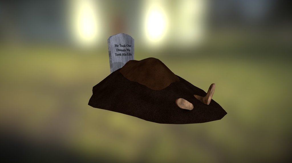 A grave diorama the writing on the texture went weird - Grave - 3D model by geola12 3d model