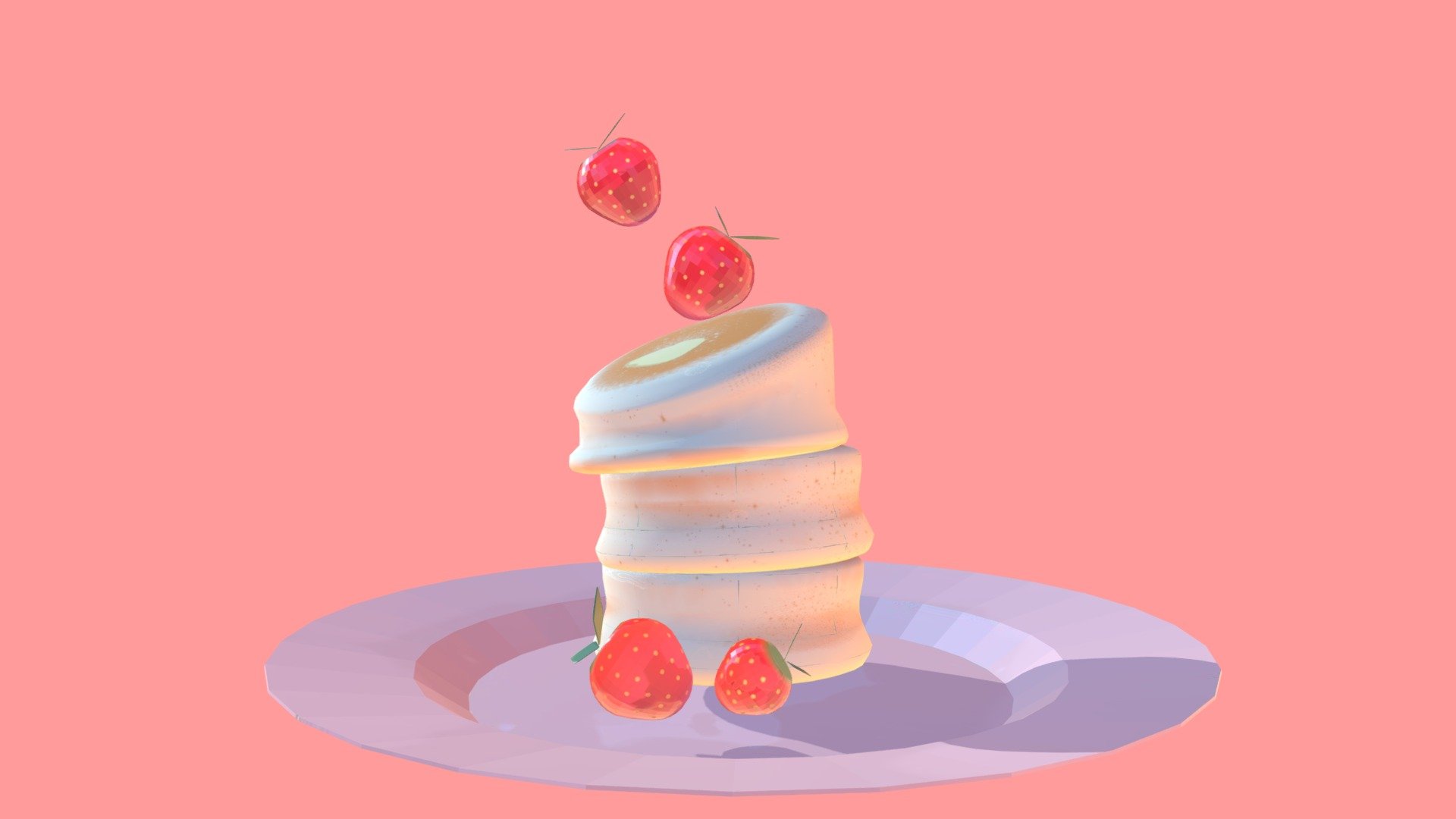 My first pancake model! ^_^ - Pancake - 3D model by puffairy 3d model