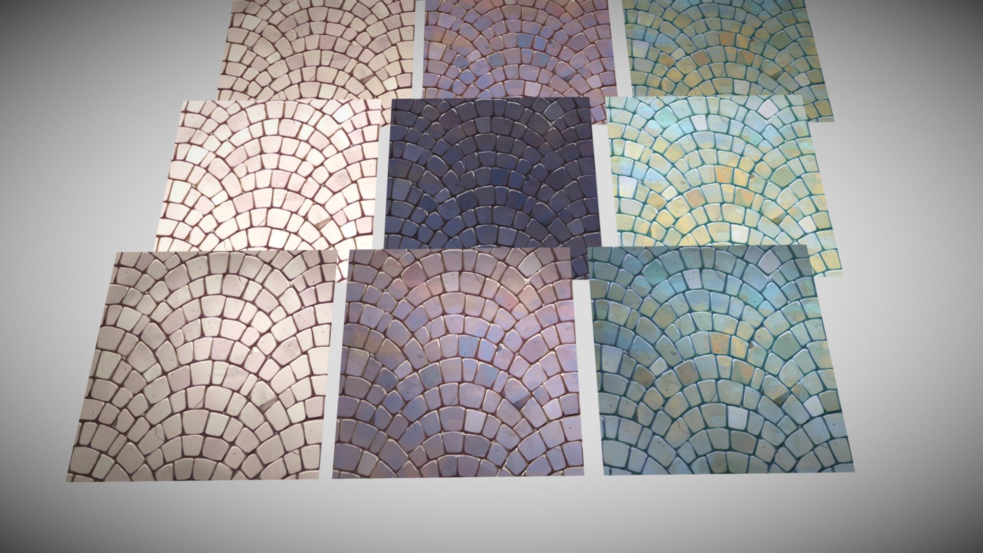 Handpainted Floor Tiles Textures
In this pack you will find all the essentials to make a beautiful floor tiles and more!

The pack contains :

3 Medieval ark tiled textures with différents colors in 2048x2048 + NORMAL MAP + AO MAP with 4 variation of light - Handpainted Floor Tiles Textures - Buy Royalty Free 3D model by Chromisu 3d model
