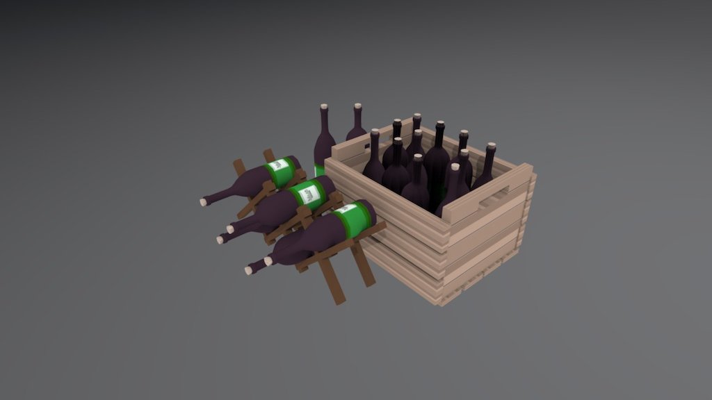 Published by 3ds Max - Wine Bottles - 3D model by ProjectVitamin 3d model