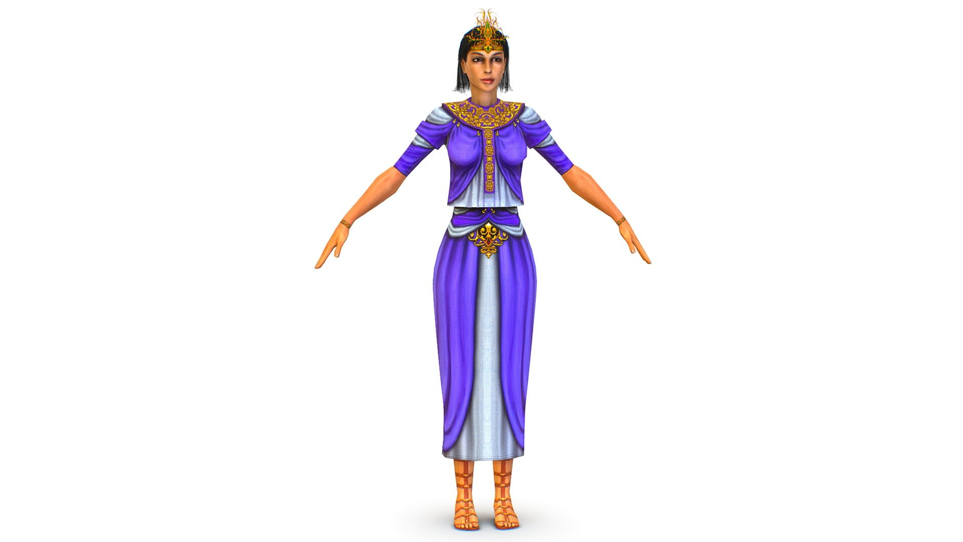Arab dancer in national costume - 3dsMax file included/ texture1024 body 512 head 512 hair - color only 3d model