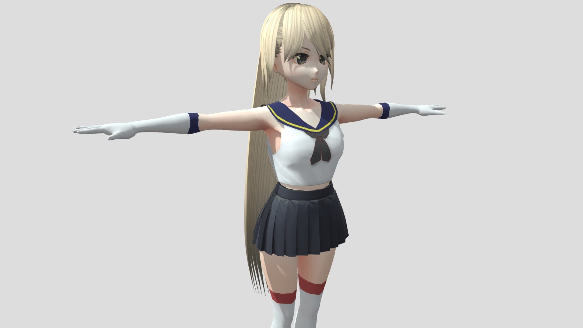 Model preview



This character model belongs to Japanese anime style, all models has been converted into fbx file using blender, users can add their favorite animations on mixamo website, then apply to unity versions above 2019



Character : Elda

Verts:20168

Tris:28434

Fifteen textures for the character



This package contains VRM files, which can make the character module more refined, please refer to the manual for details



▶Commercial use allowed

▶Forbid secondary sales



Welcome add my website to credit :

Sketchfab

Pixiv

VRoidHub
 - 【Anime Character / alex94i60】Elda (Sailor) - Buy Royalty Free 3D model by 3D動漫風角色屋 / 3D Anime Character Store (@alex94i60) 3d model