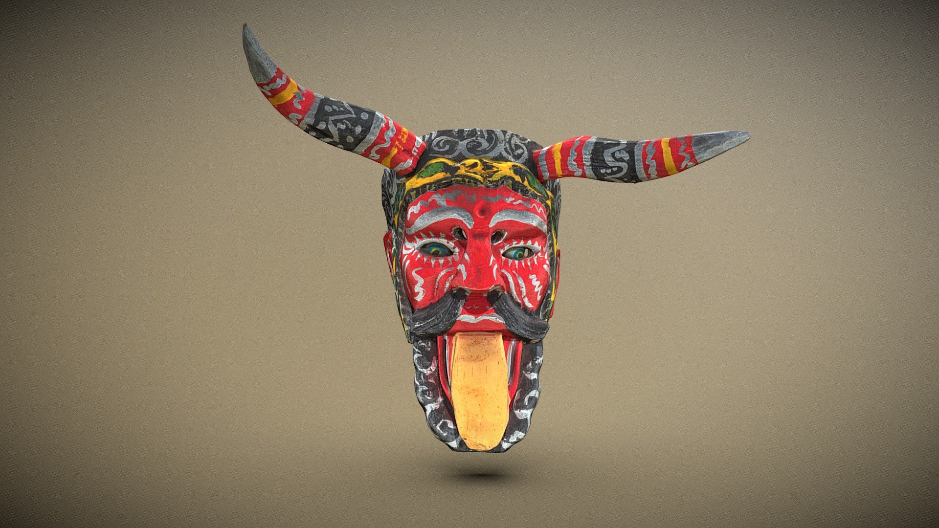 A carved wooden mask from northern Mexico 3d model
