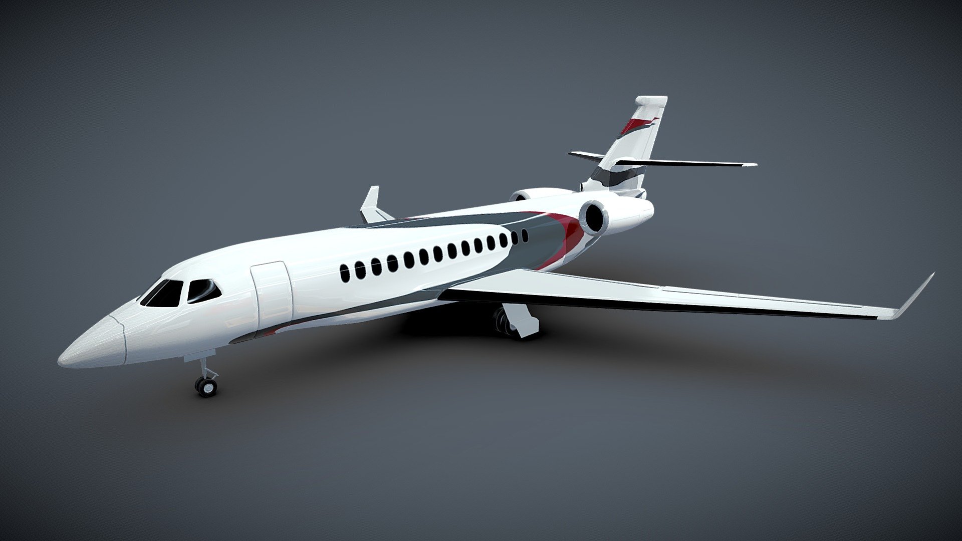 Detailed 3d model of Dassault Falcon 5x created with blender3d 2.72 version.Rendering images were created with blender internal render,settings included with blender file.There are 2 png textures one for fuselage with windows and color graphics.Texture is 2050x2050png pixels,until for engines it is 1024x1024png pixels.There are 8 NGONS in my mesh.Wheels and other parts are parented to main object .Elevators for wings not rigged.There are some stretchings on the bottom of the mesh on texture,as you can see on my images.Images were rendered with subdiv 2,until my 3d model was packed with subdiv 1.Enjoy my product.

obj file verts: 31279 polys:48700

Checked with GLC player - Dassault Falcon private jet - Buy Royalty Free 3D model by koleos3d 3d model