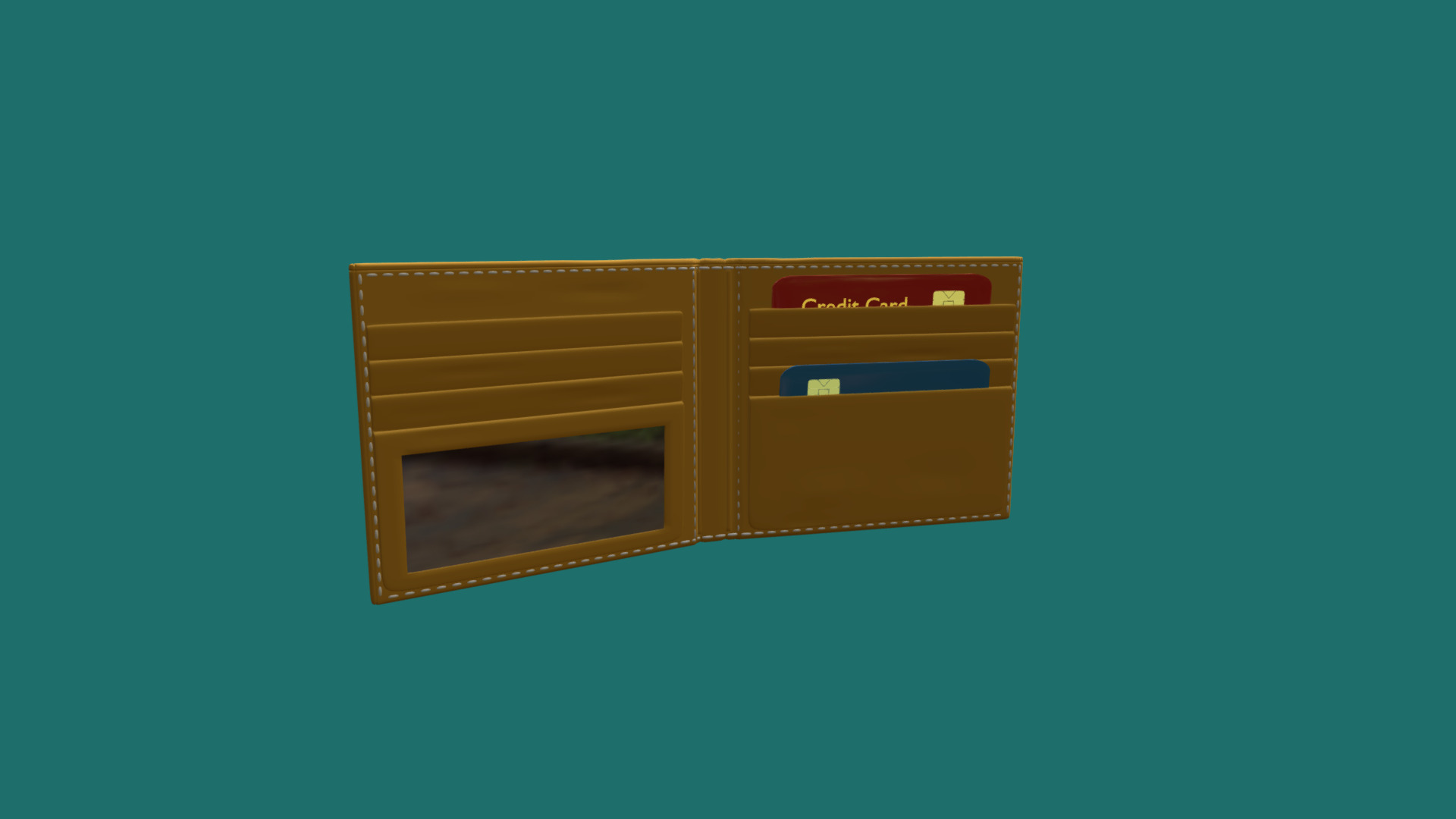 A leather wallet 3d model