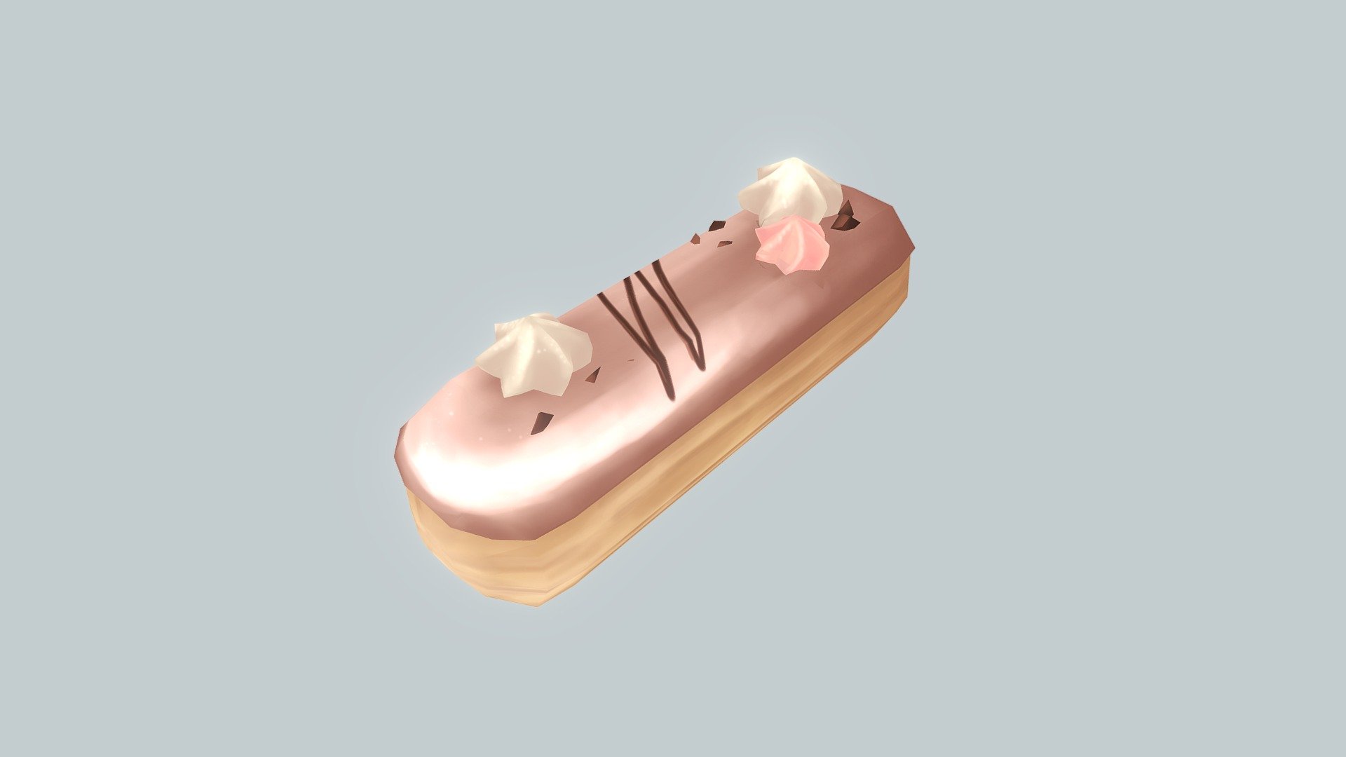 Just a nice chocolate-filled eclair! Pairs really well with coffee 3d model