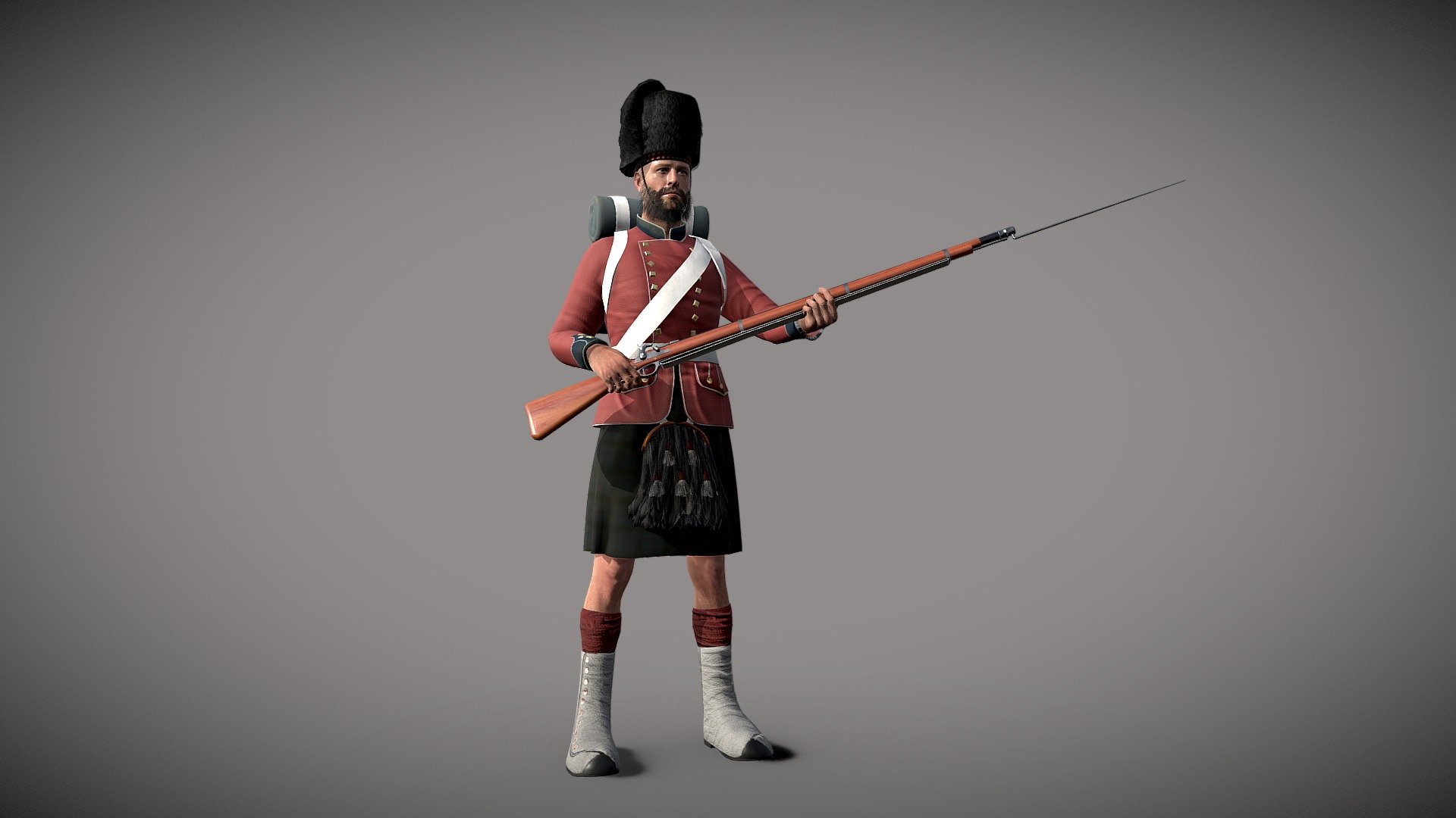 The 42nd (Royal Highland) Regiment of Foot also called the Black Guard, took part in the siege of the main Russian naval base in the Black Sea - Sevastopol. The siege lasted 349 days and was one of the most important battles of the Crimean War. This clash largely determined the outcome of the entire war 3d model