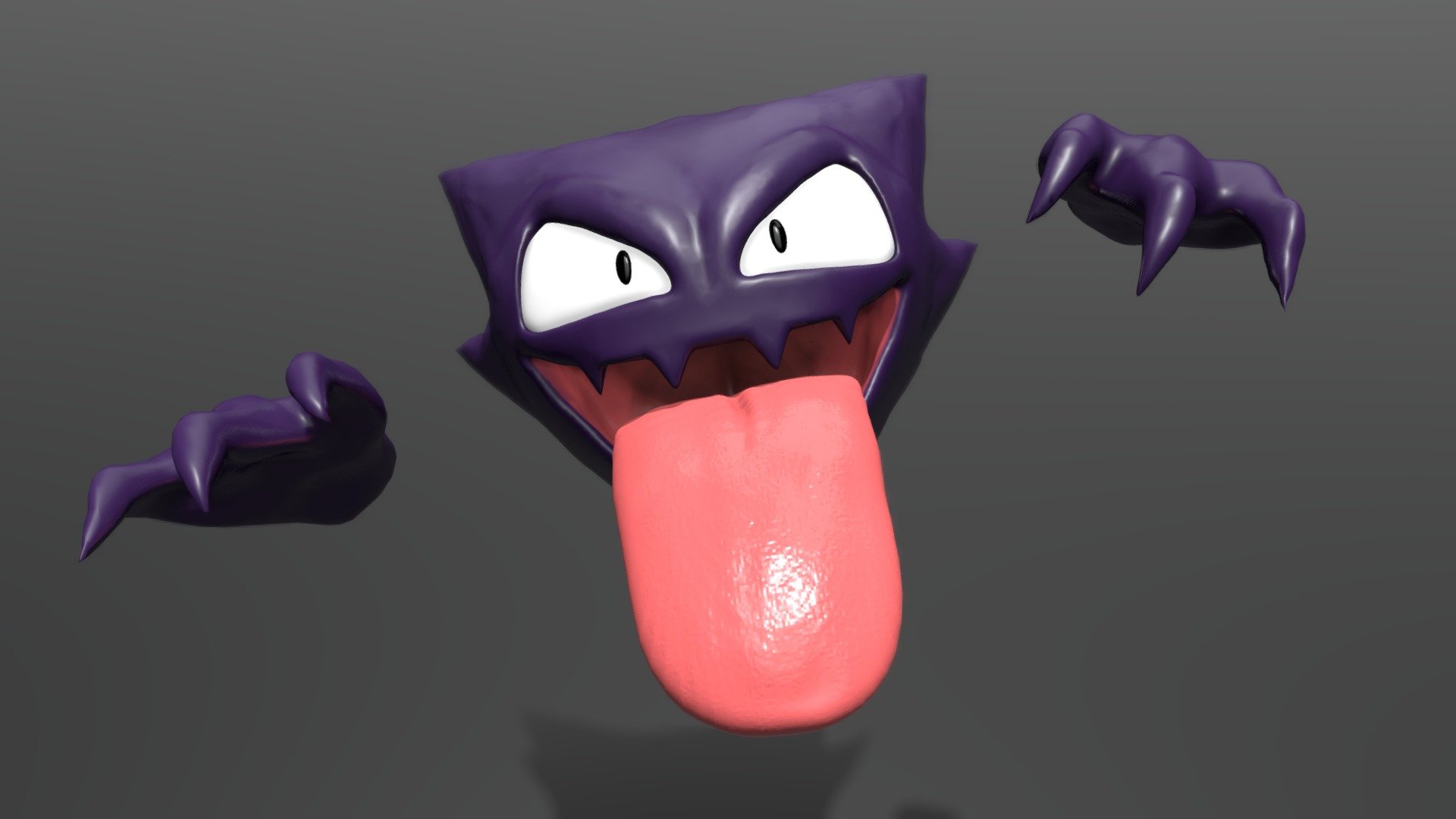The ghost Pokemon Haunter, modelled in Zbrush, and then imported into Blender 3d model