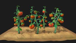 tomato farm plant, farm, tomato, vegetable, cartoon