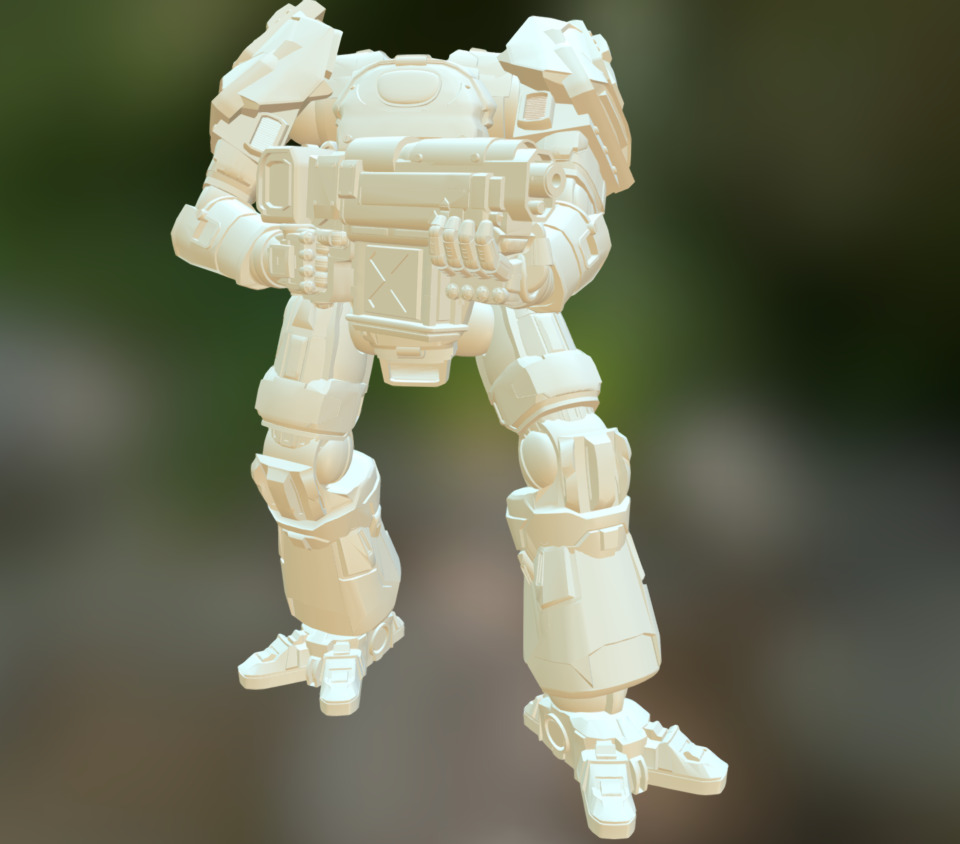 3D Render of Battleloid, a terran power suit. 
Model for the sci-fi wargame “Colonial Space Wars” 3d model