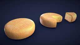Stylized Cheese Wheel and Slice