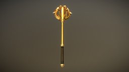 Weapon Mace 1 medieval, epic, sharp, loot, mace, battle, beautiful, golden, glorious, weapon, fantasy, war, gold