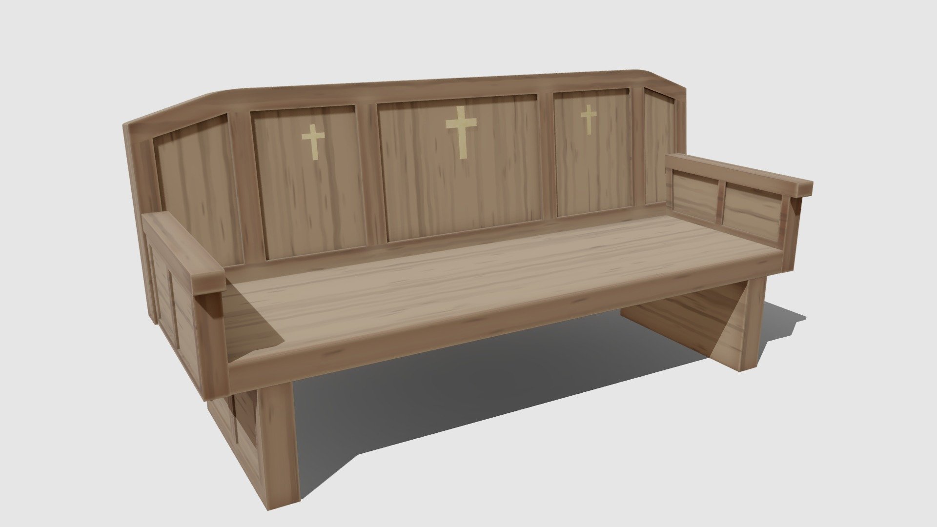 Low poly model of a church bench. Base 3D model made by Erik Larsson 3d model