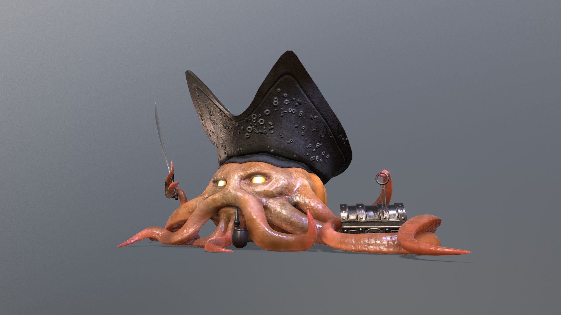 A model for sketchfab pupkin carving challenge. its sending to the Davy Jones from &ldquo;pirates of the caribbean dead man's chest