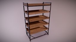 ATT shelf, unreal, antique, furniture, aaa, shelving, old, game-ready, unreal-engine, ue4, attic, dekogon, wooden-shelf, unity, pbr, tall-shelf, tall-shelves, portable-shelves