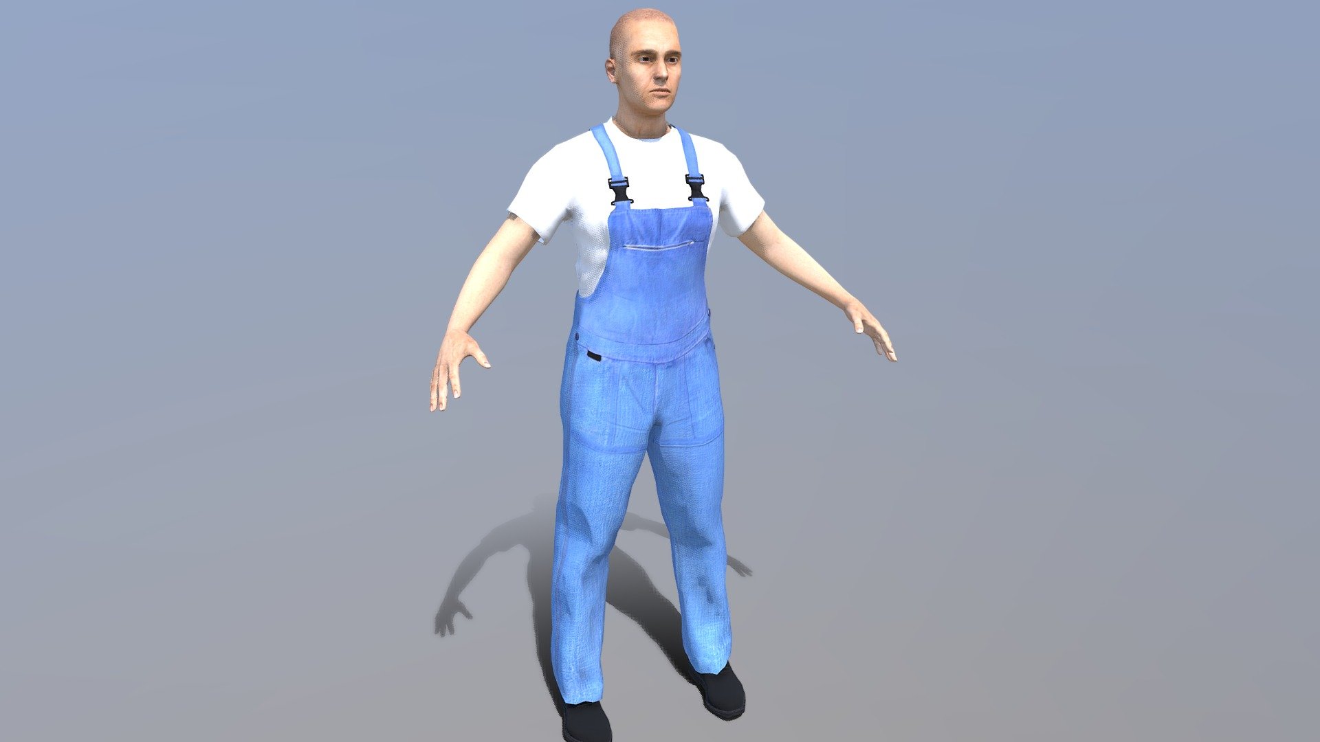 Human Male character 3d model worker farmer. If you like the model please consider to support us on Patreon!

https://www.patreon.com/freemodels - Farmer Worksuit FREE 3D MODEL - Download Free 3D model by Free 3D Models (@free3dmodels) 3d model
