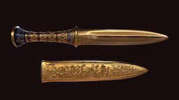 Ancient Egyptian sword with its sheath ancient, egypt, props, gods, character-design, civilizations, egyptian-goddess, weapons, fantasy