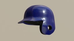 Baseball batting helmet with one ear protect