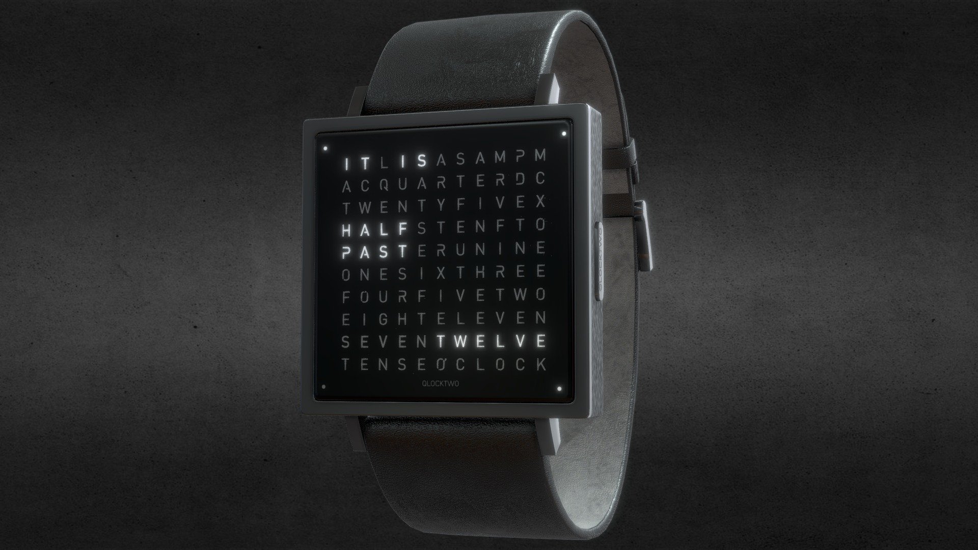 Awesome stainless steel Qlocktwo W Watch watch․
Use for Unreal Engine 4 and Unity3D. Try in augmented reality in the AR-Watches app. 
Links to the app: Android, iOS

Currently available for download in FBX format.

3D model developed by AR-Watches

Disclaimer: We do not own the design of the watch, we only made the 3D model 3d model