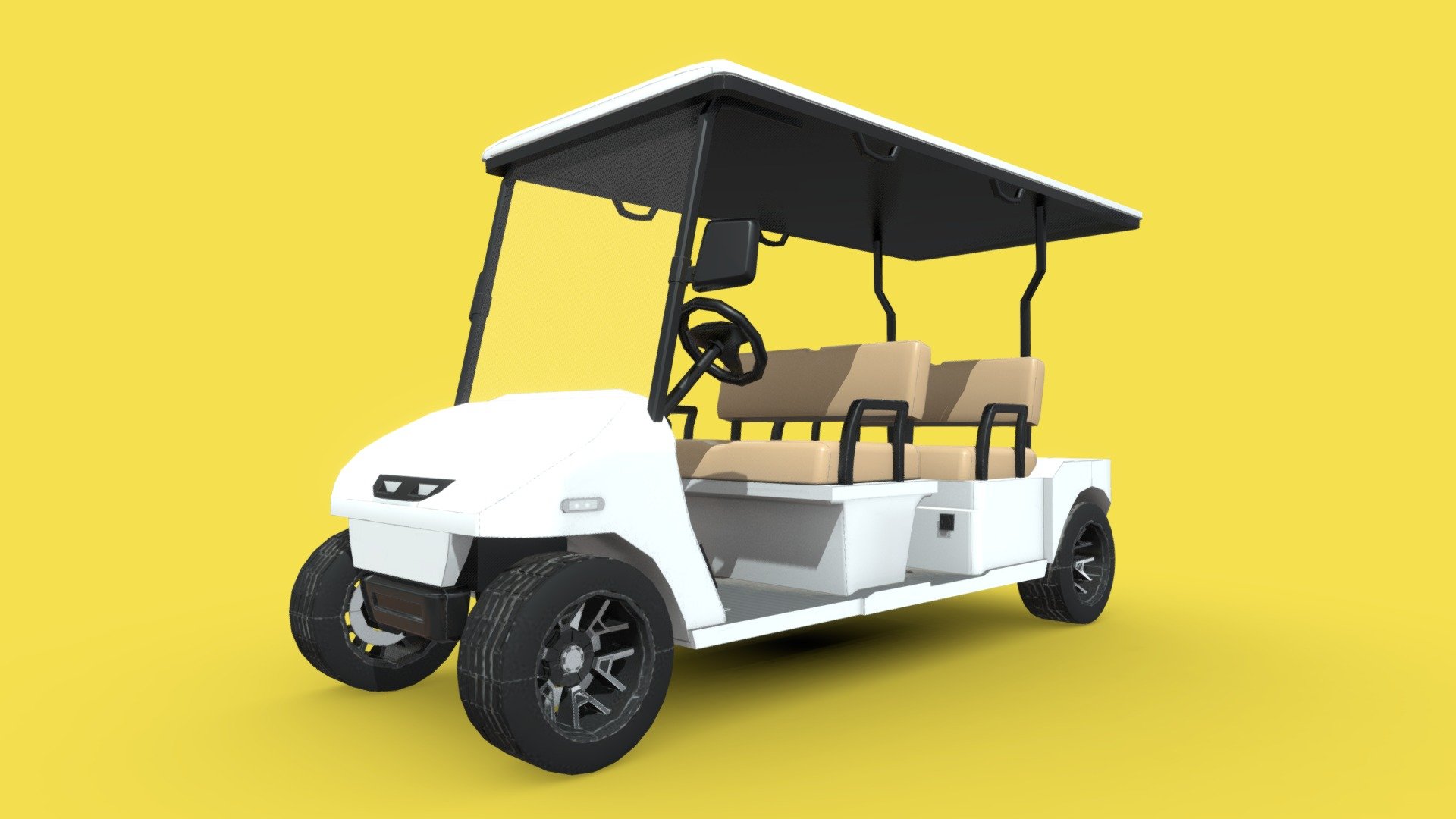 golf cart or golf buggy is a small vehicle designed originally to carry two golfers and their golf clubs around a golf course or on desert trails with less effort than walking.

If you like this 3d model, please like, comment and follow me.
subscribe me on Youtube: https://www.youtube.com/@jourverse?sub_confirmation=1 - Golf Cart - Download Free 3D model by Sengchor 3d model